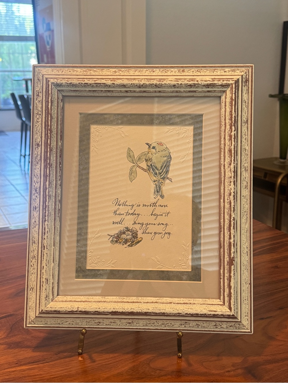 Cottagecore Farmhouse Shabby cottagecore framed bird quote print 8x10